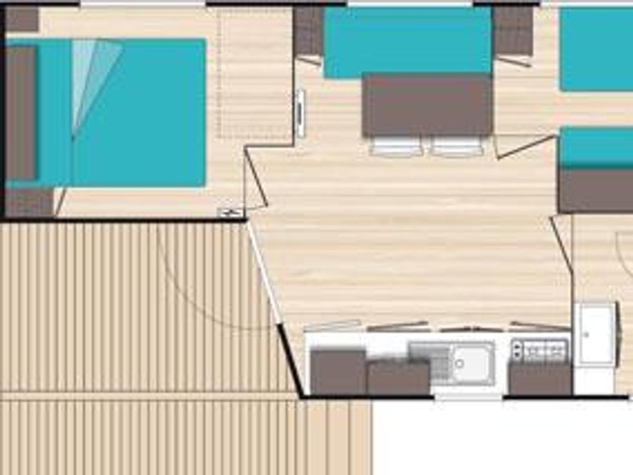 Mobilhome 4 personnes - Confort Climatisation 28m² - 2 CH 2