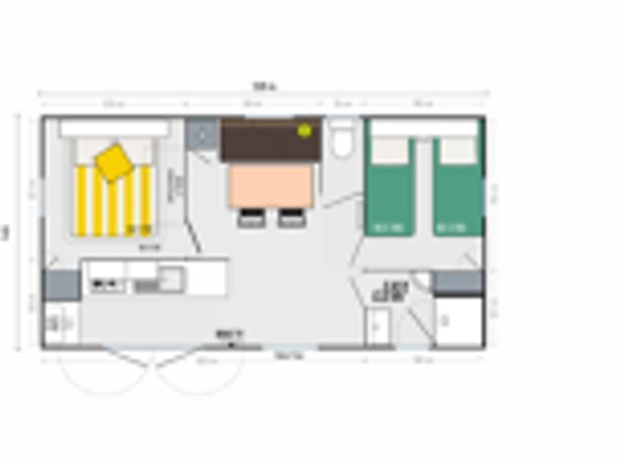 Mobilhome 4 personnes - Confort plus climatisation 26m² TV 2 CH 2
