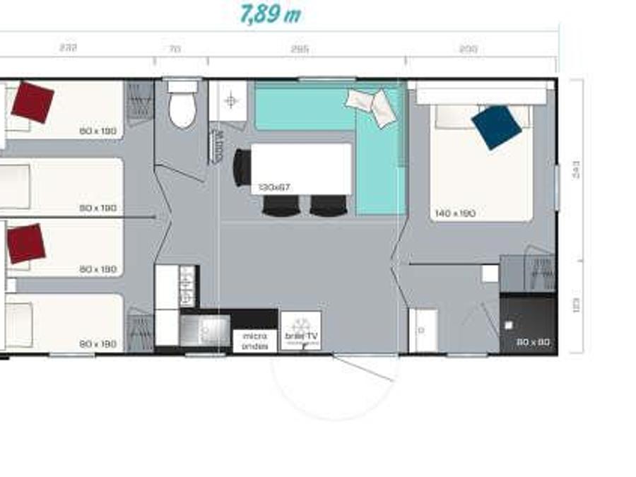 Mobilhome 6 personnes - Confort Plus Climatisation TV 31 m² - 3CH s 3