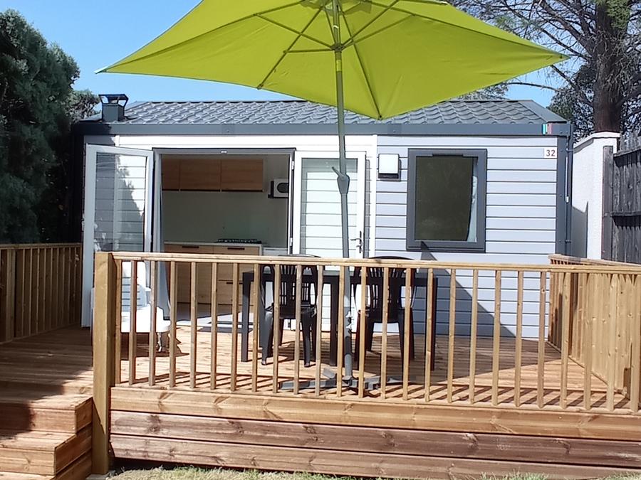 Mobilhome 2 personnes - Charme 20m² Confort (1ch - 2pers.) + Clim + Terrasse non-couverte 1