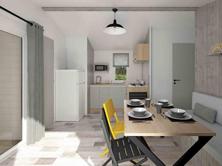 Mobilhome 7 personnes - 30m² Confort (2ch - 5/7pers.) + Clim + Terrasse couverte 2