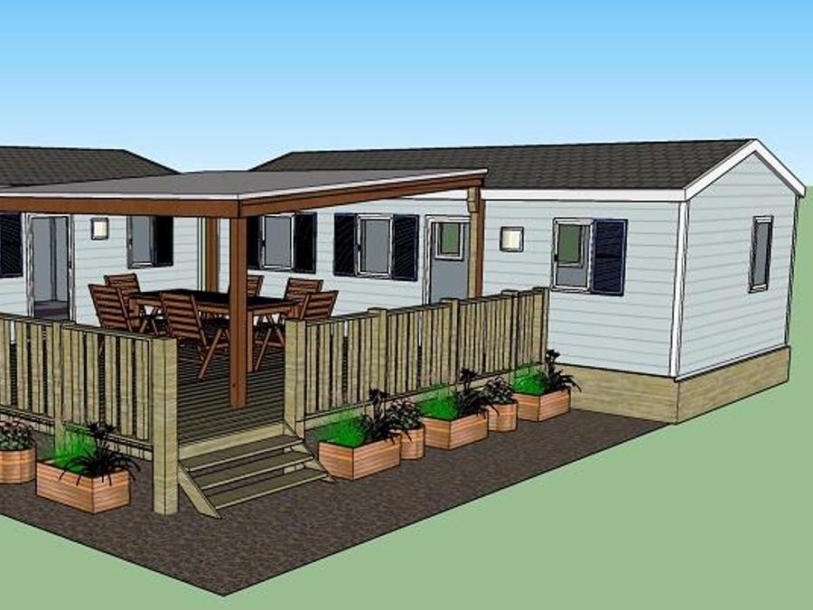 Mobilhome 8 personnes - Cottage LE TWIN PRESTIGE - climatisé - 4 chambres - 2 SDB - D 2