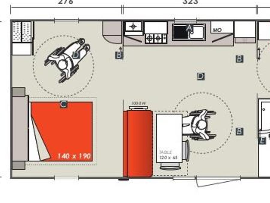 Mobilhome 4 personnes - Cottage PMR L'HELIOS - climatisé - 2 chambres - S 6