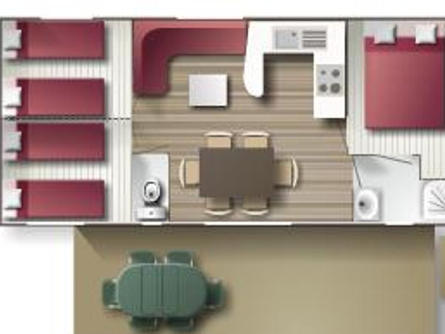 Mobilhome 6 personnes - Cottage LE CORDELIA - climatisé - 3 chambres - S 7