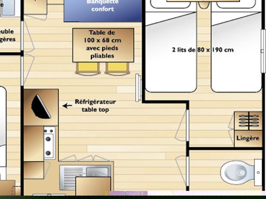 Mobilhome 4 personnes - 2 chambres en DIMANCHE (Juillet/Août) 7