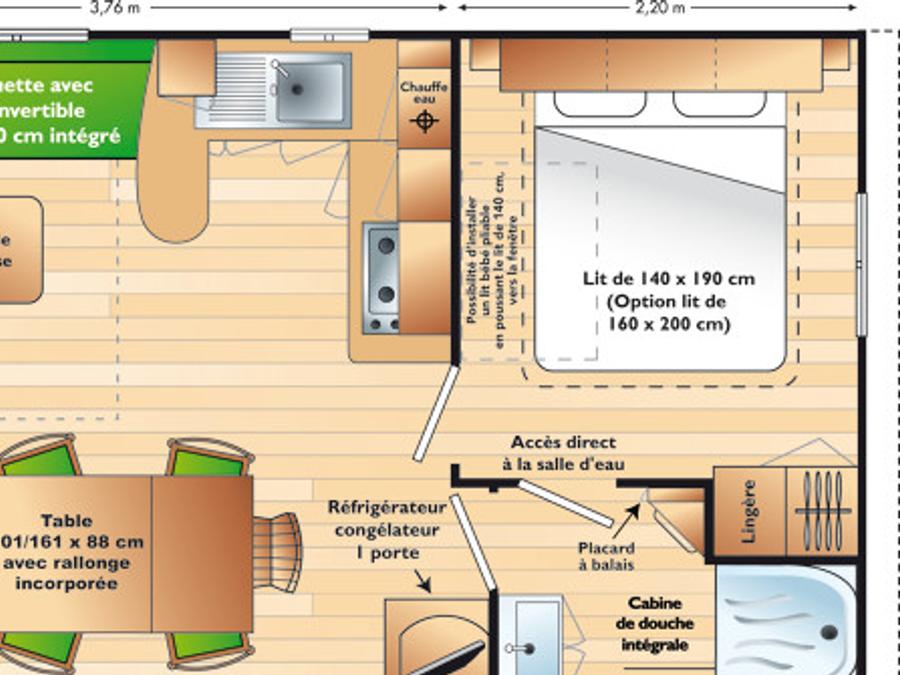 Mobilhome 6 personnes - MOBIL-HOME 3 chambres avec CLIM en DIMANCHE (Juillet/Août) 6