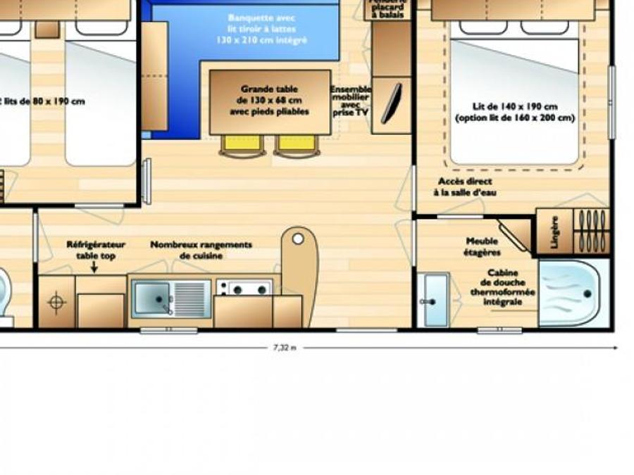 Mobilhome 7 personnes - 2 chambres Lot famille climatisé 5