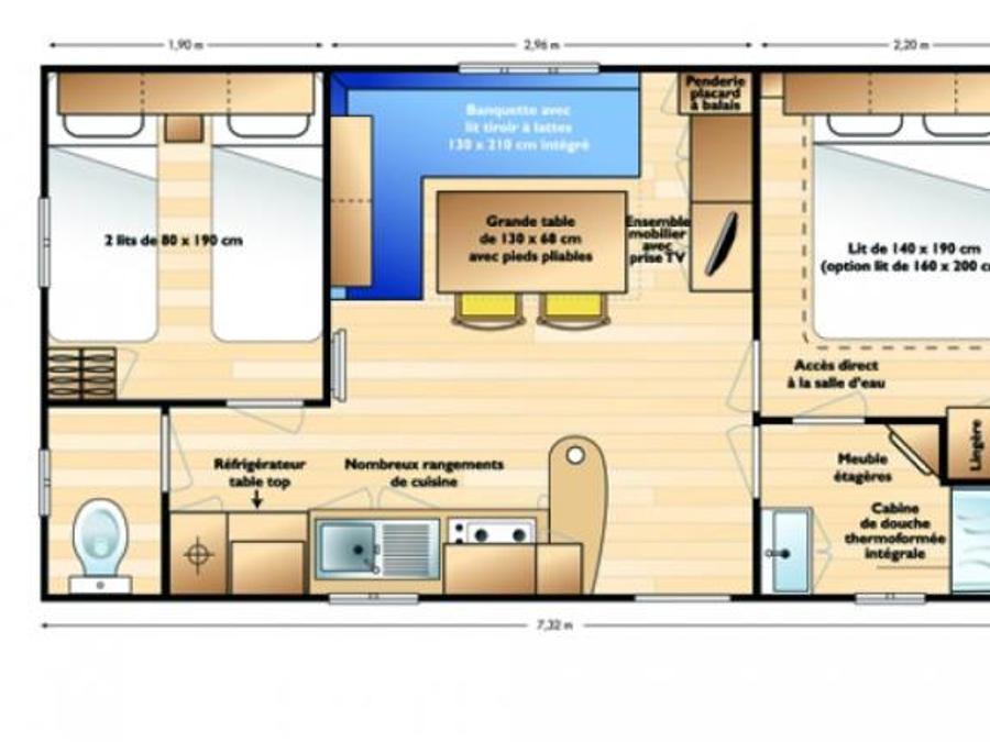 Mobilhome 6 personnes - 2 chambres Lot climatisé 8