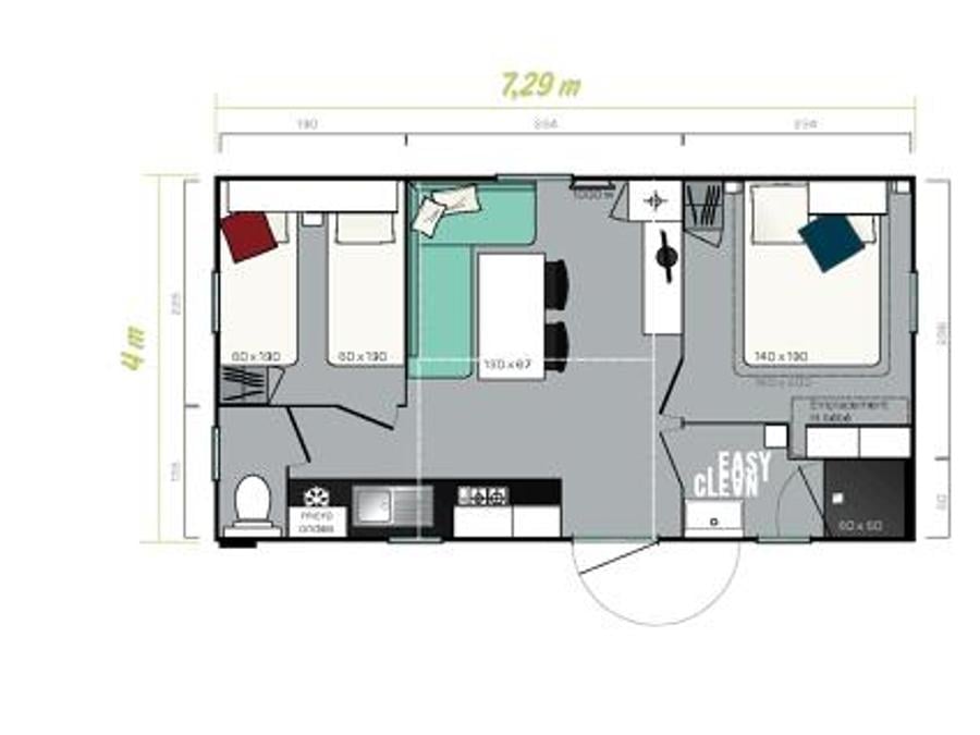 Mobilhome 6 personnes - 2 chambres Tarn-et-Garonne climatisé 4