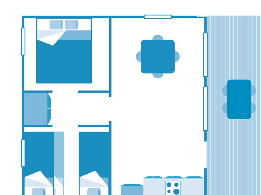 Bungalow toilé 5 personnes - Tente Sarlat sans sanitaires 6