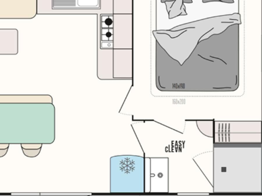 Mobilhome 6 personnes - Mobil-home 3 chambres gammes Premium + 1