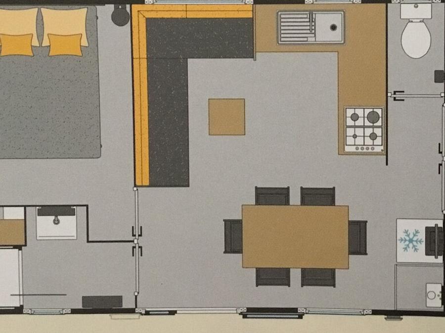 Mobilhome 6 personnes - Mobile home 3 chambres 12