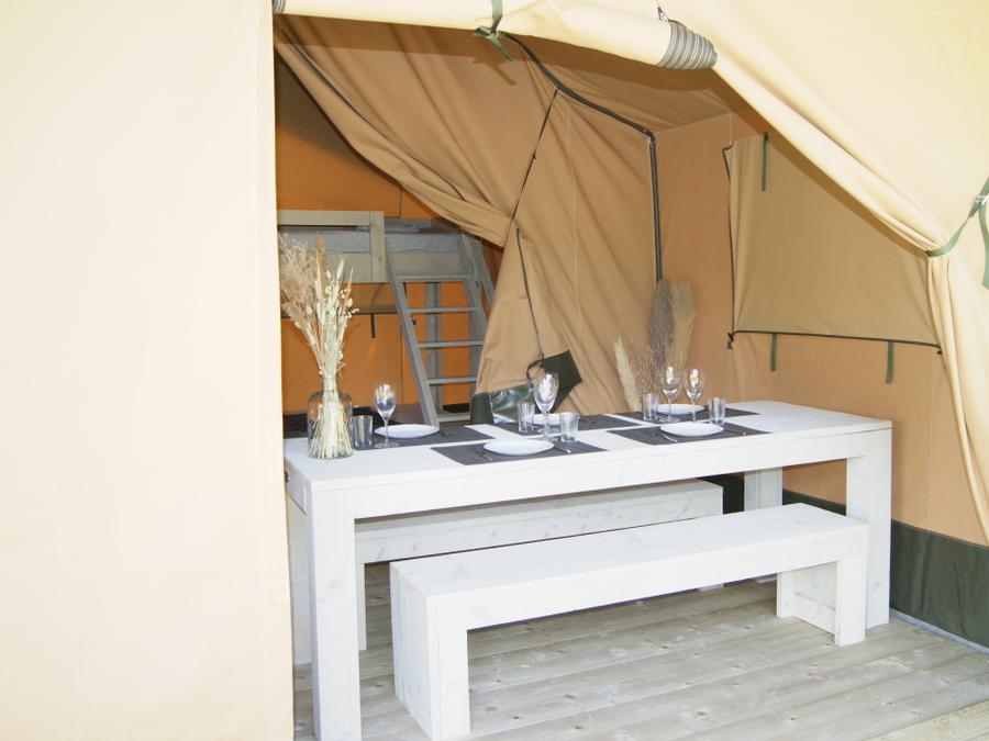 Tente en toile et en bois 5 personnes - TENTE WOOD (SANS SANITAIRES) 5