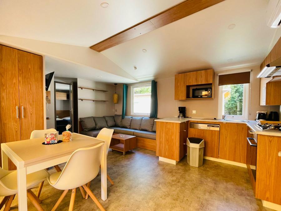 Mobilhome 8 personnes - Mobilhome Premium 30-40m² - 3 chambres + TV + Terrasse couverte & draps jetables fournis* 6/8 pers 0