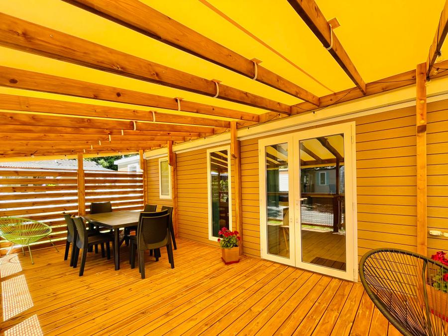 Mobilhome 8 personnes - Mobilhome Premium 30-40m² - 3 chambres + TV + Terrasse couverte & draps jetables fournis* 6/8 pers 3
