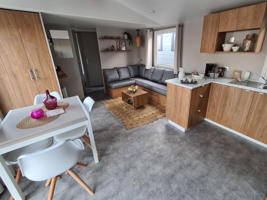 Mobilhome 8 personnes - Mobilhome Premium 30-40m² - 3 chambres + TV + Terrasse couverte & draps jetables fournis* 6/8 pers 4