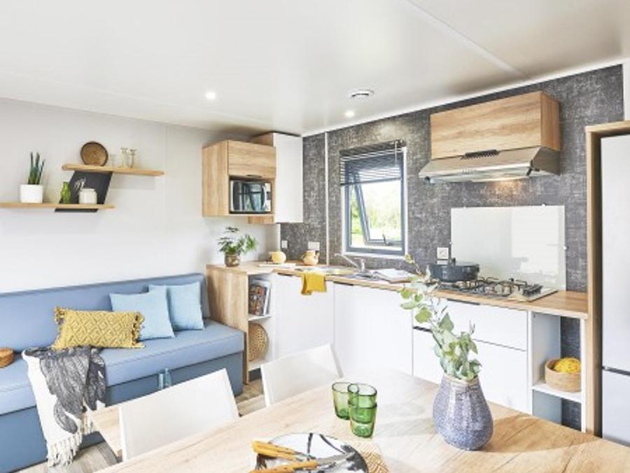 Mobilhome 6 personnes - Mobilhome Premium 22-28m² - 2 chambres + TV + Terrasse couverte & draps jetables fournis* 4/6 pers 1