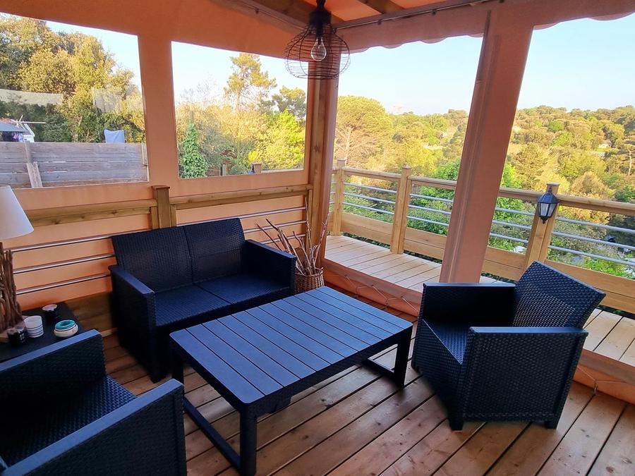 Mobilhome 8 personnes - Mobilhome Premium 30-40m² - 3 chambres + TV + Terrasse couverte & draps jetables fournis 6/8 pers 3