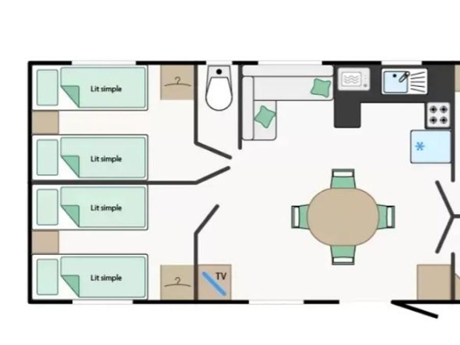 Mobilhome 4 personnes - Mobile home CALYPSO**** 4 personnes 6
