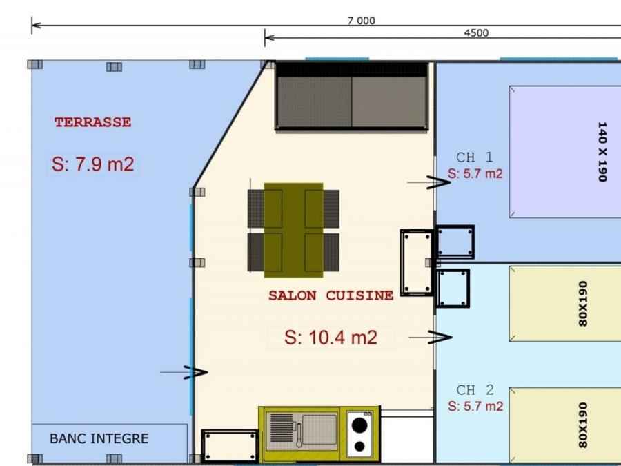 Bungalow toilé 5 personnes - FREEFLOWER - sans sanitaires 30 m² 8