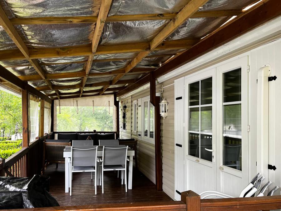 Mobilhome 6 personnes - Confort 40m² (3ch- 6 pers) -avec terrasse + SDB+ Lave-linge + Clim+ Plancha+ salon jardin 8