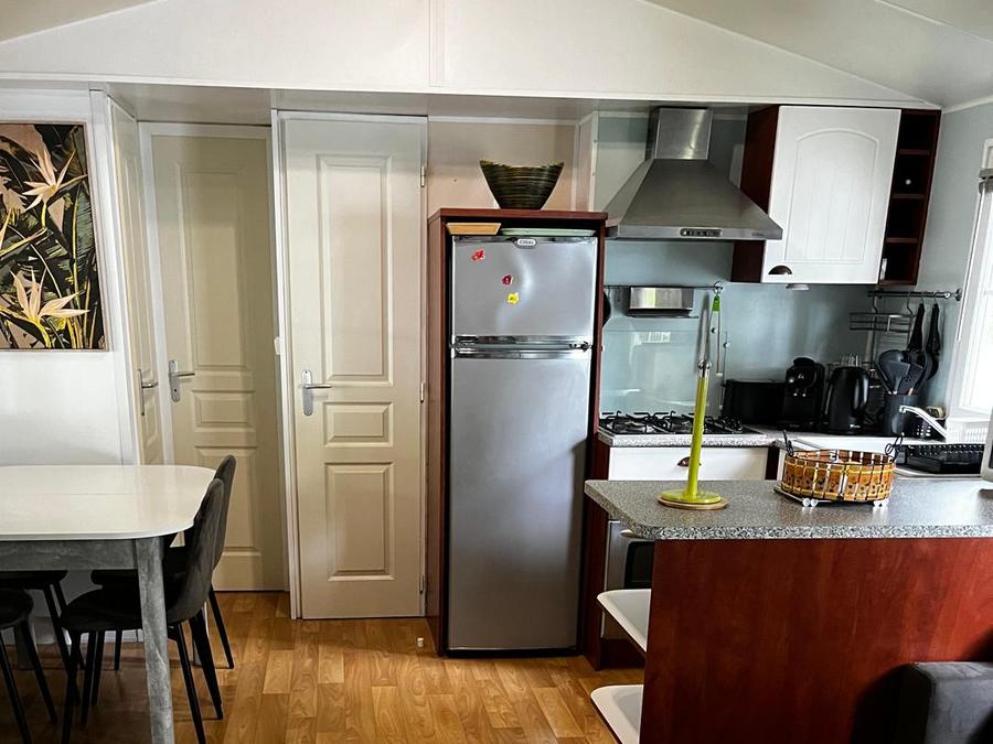 Mobilhome 6 personnes - Confort 40m² (3ch- 6 pers) -avec terrasse + SDB+ Lave-linge + Clim+ Plancha+ salon jardin 5