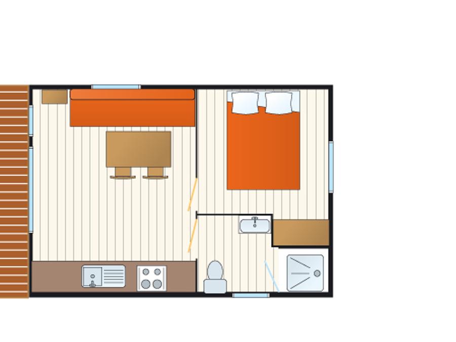 Mobilhome 2 personnes - Mobilhome Adriatique - 20m² - 1 chambre 3