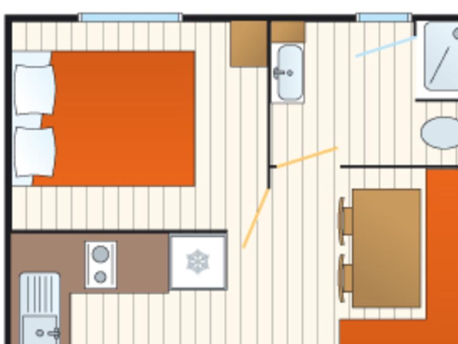 Mobilhome 2 personnes - Mobilhome Adriatique - 20m² - 1 chambre 7