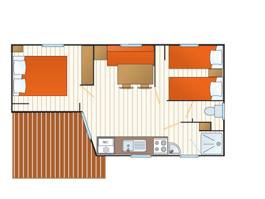 Mobilhome 4 personnes - Mobilhome Adriatique - 26m² - 2 chambres 6