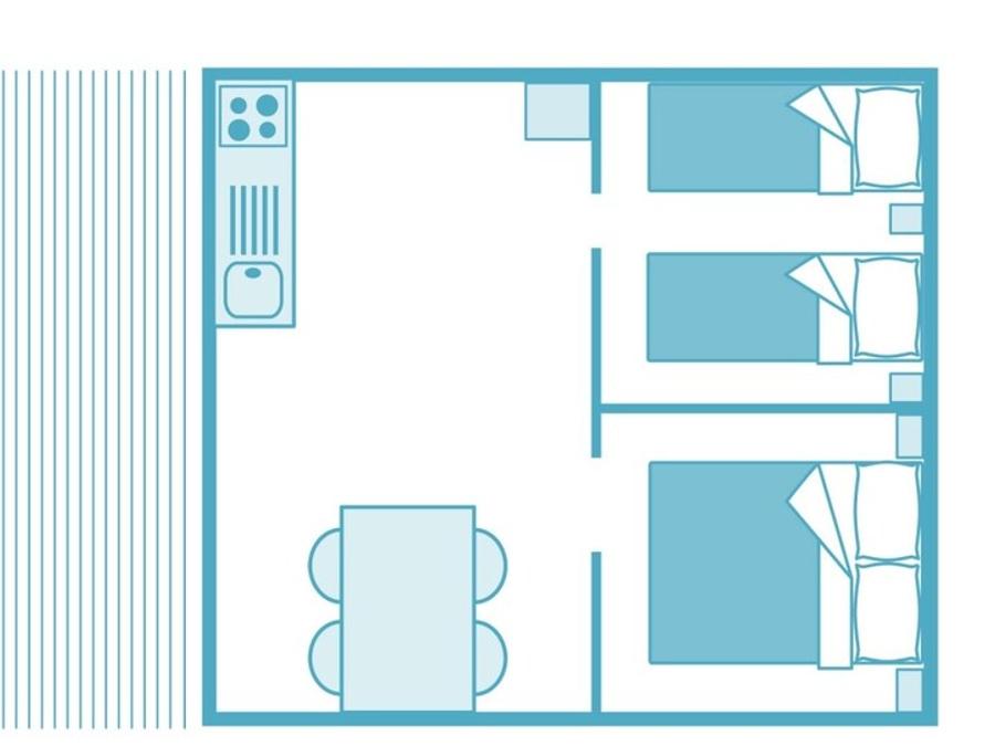 Tente 4 personnes - Tente Ciela Nature - 2 chambres (sans sanitaire) 8