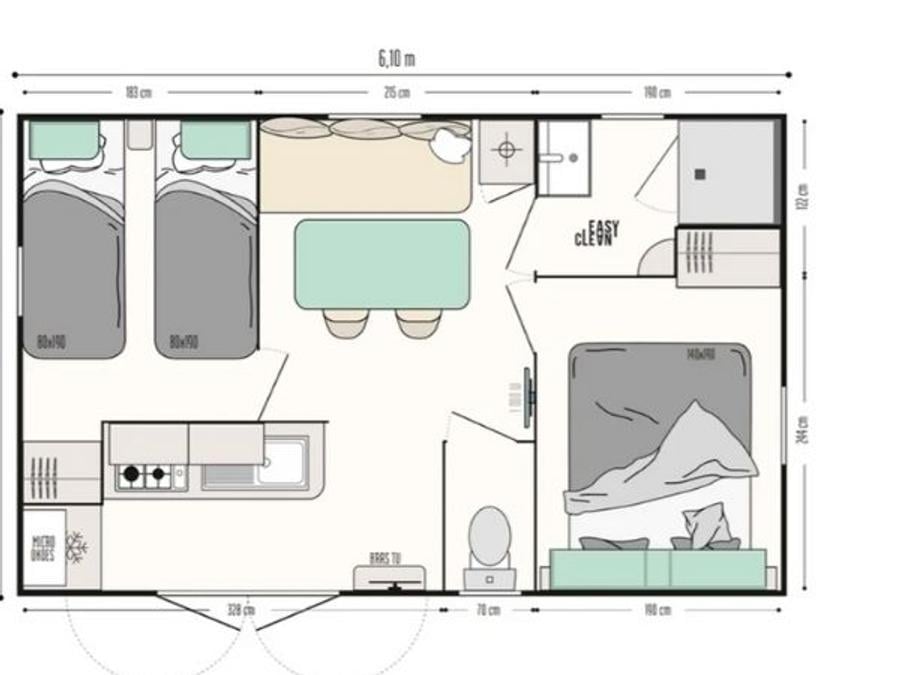 Mobilhome 4 personnes - Mobile-home ABACO**** 4 personnes 4