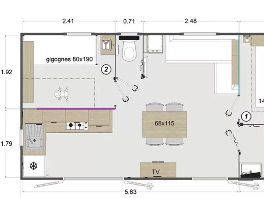 Mobilhome 4 personnes - Mobile-home GRENADINES**** 4 personnes 5