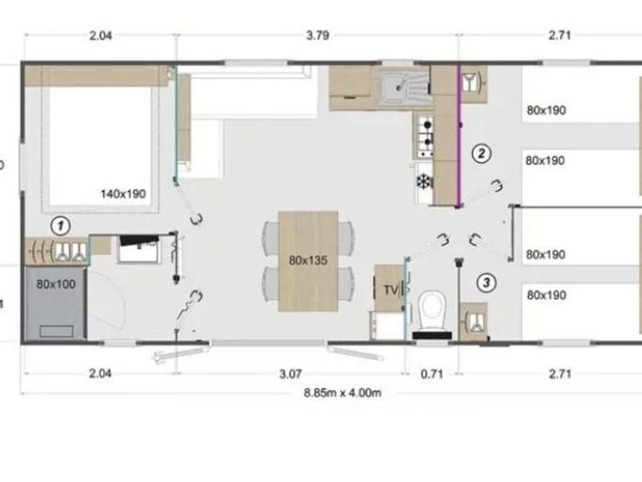 Mobilhome 4 personnes - TOBAGO**** 6 personnes 4