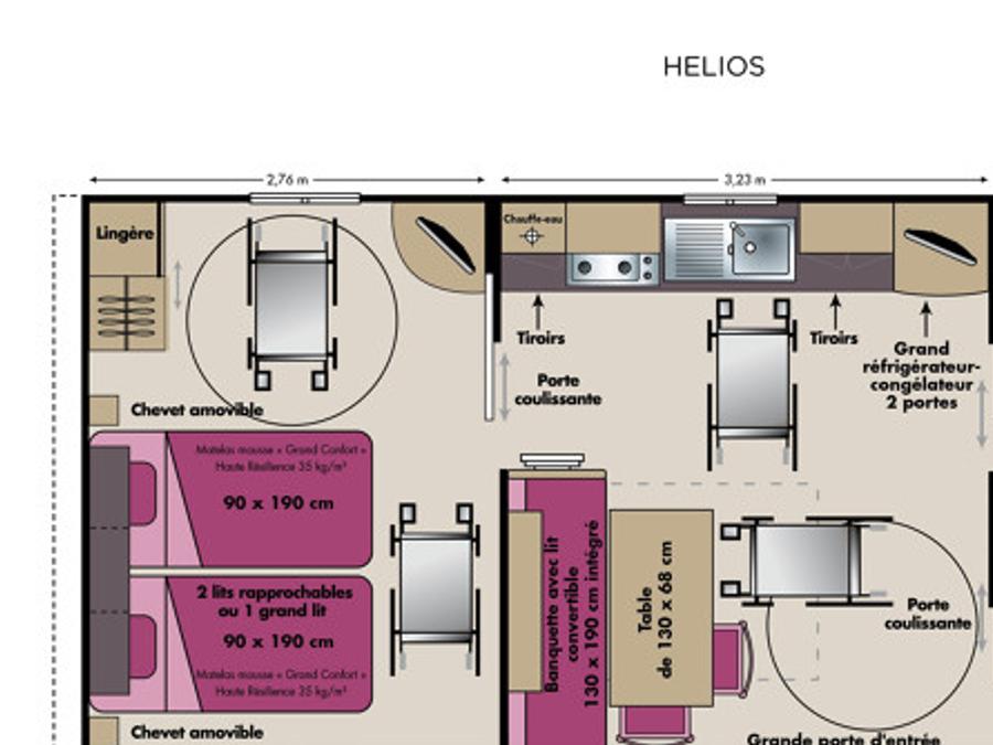 Mobilhome 4 personnes - Confort Large - Personne à Mobilité Réduite (PMR) 5