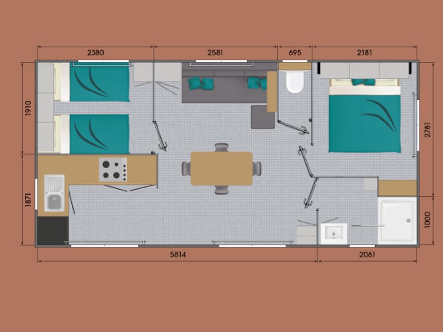 Mobilhome 4 personnes - Premium 2CH/4P 2
