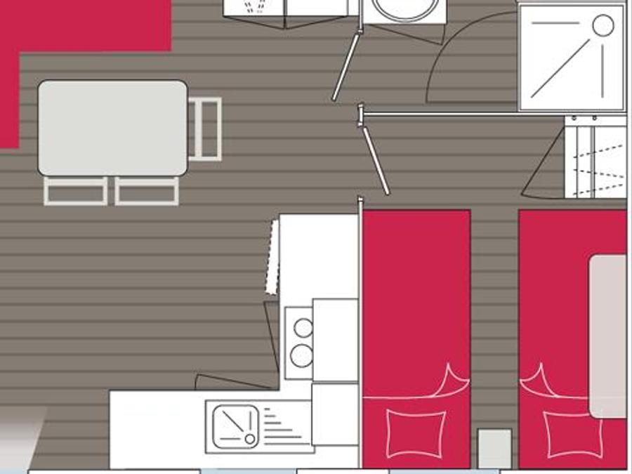 Mobilhome 4 personnes - LOUISIANE 2 chambres (TV, lave-vaisselle) 9