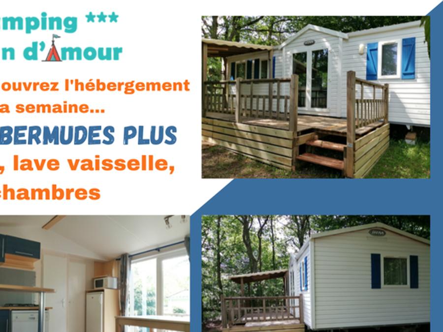 Mobilhome 6 personnes - MOBIL HOME BERMUDES PLUS (3 chambres, TV, lave-vaisselle) 6