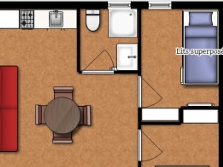 Chalet 4 personnes - CHALET SANS TV 4/6 PERS GL + SUP 5