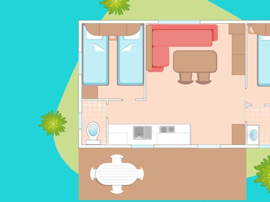 Mobilhome 6 personnes - Mobile home Super Mercure 7