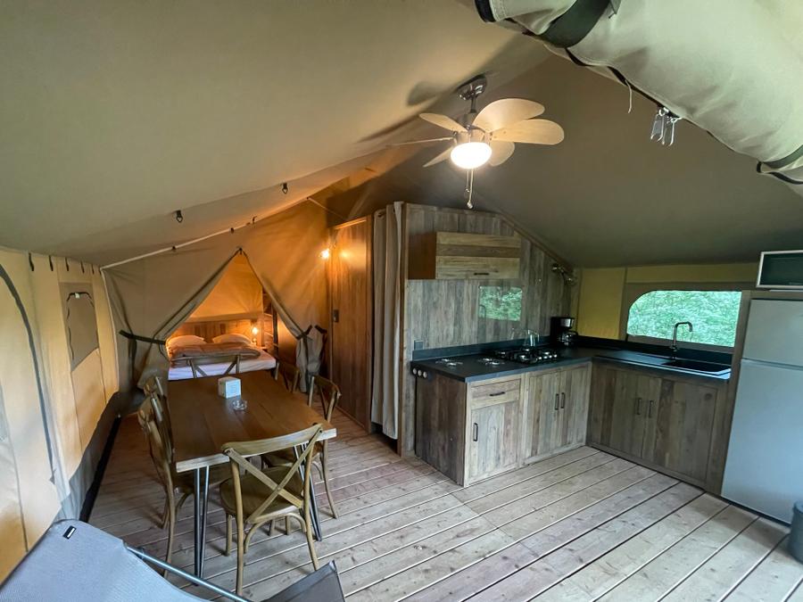 Tente en toile et en bois 5 personnes - Tente Kenya avec SDB 5