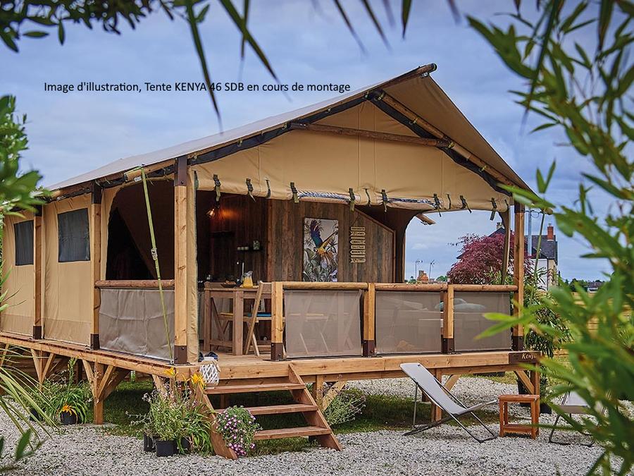 Tente en toile et en bois 5 personnes - Tente Kenya avec SDB 8