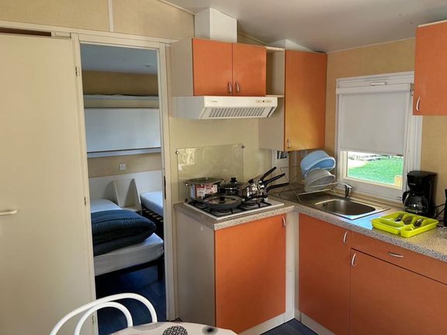 Mobilhome 5 personnes - Mobil-Home LOUISIANE : 2 Chambres - Terrasse Couverte - 4 ads + 1enft - Grand réfrigérateur 4/5 pers 1
