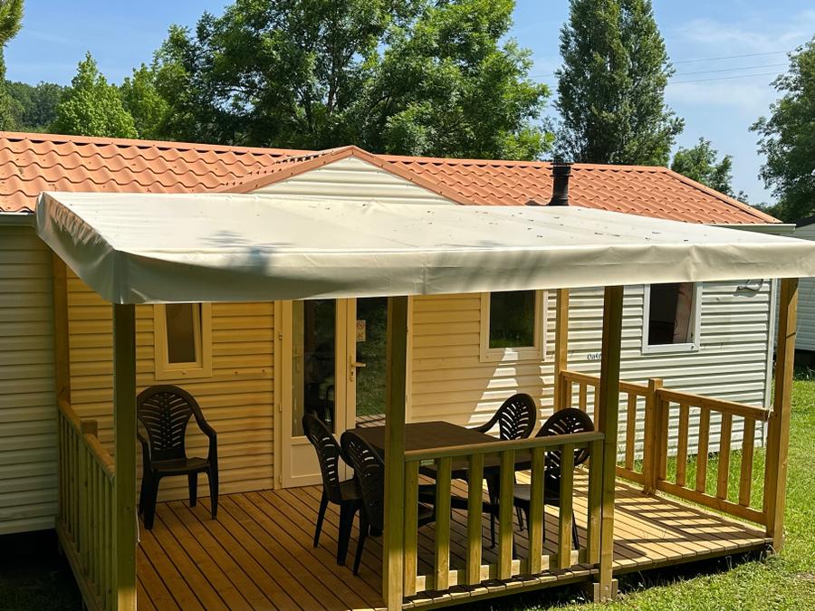 Mobilhome 5 personnes - Mobil-Home LOUISIANE : 2 Chambres - Terrasse Couverte - 4 ads + 1enft - Grand réfrigérateur 4/5 pers 5