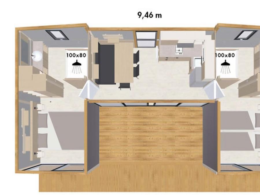 Chalet 4 personnes - Chalet premium 2 chambres 2 salles de bains face a l'etang 1/4 pers 30