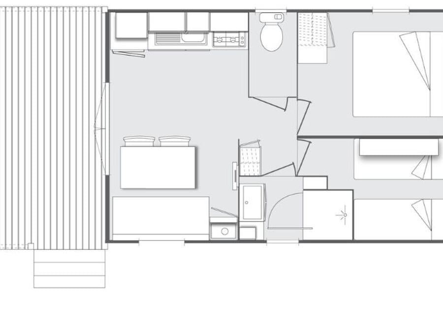 Mobilhome 4 personnes - Cocoon 4 personnes 2 chambres 24m² 2