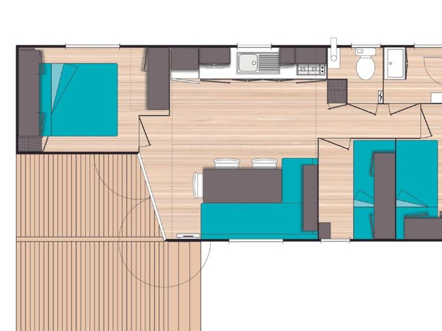 Mobilhome 6 personnes - 3 Chambres Loisirs - TV 6