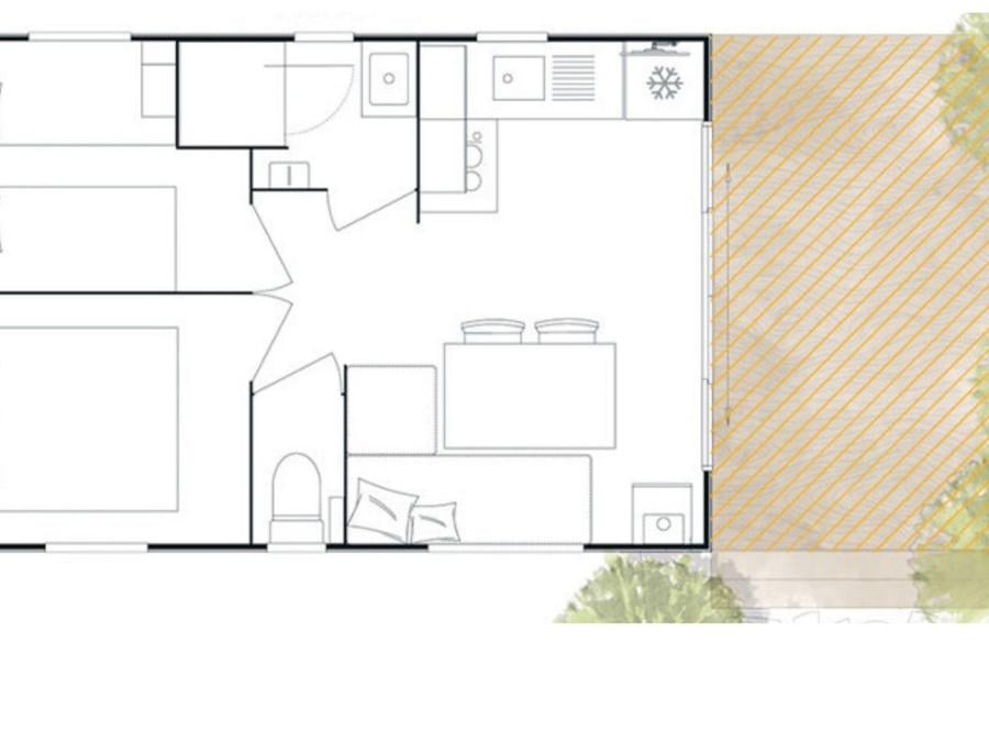 Mobilhome 4 personnes - Mobil-home Cocoon+ 4 personnes 2 chambres 23m² 3