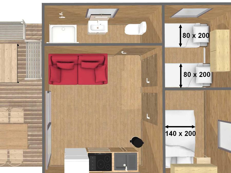 Chalet 4 personnes - PRIVILEGE GREEN Cottage tout en bois - 2 chambres 9