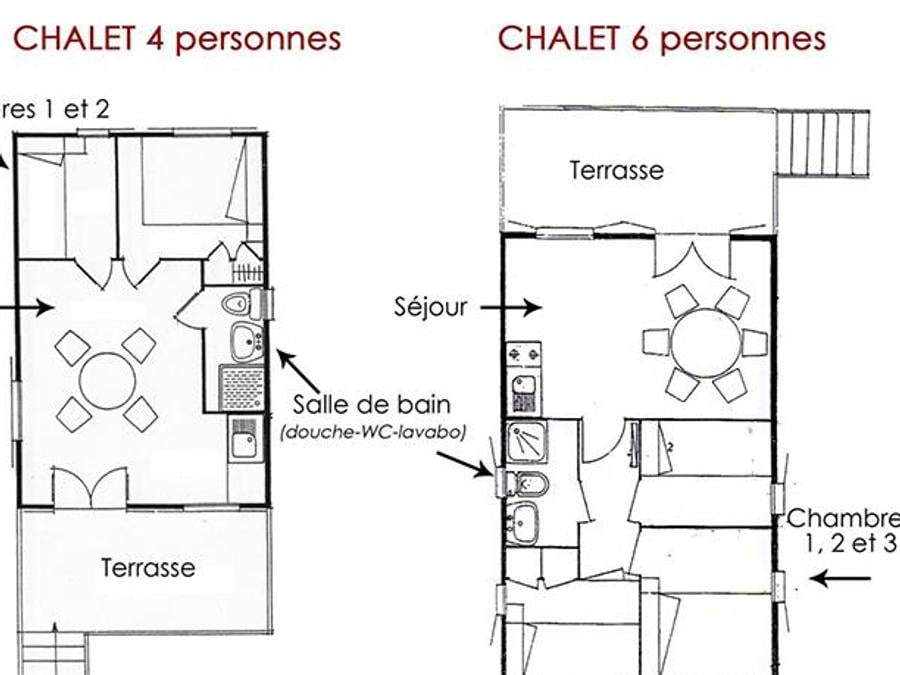 Hébergement 6 personnes - Chalet sur pilotis - 3 chambres 6