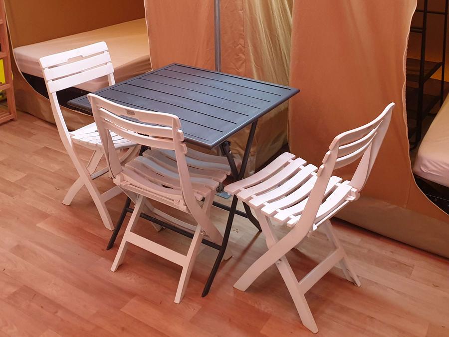 Tente 4 personnes - Tente Lodge Nature Standard 25m² (2 chambres) - sans sanitaires + Terrasse 4